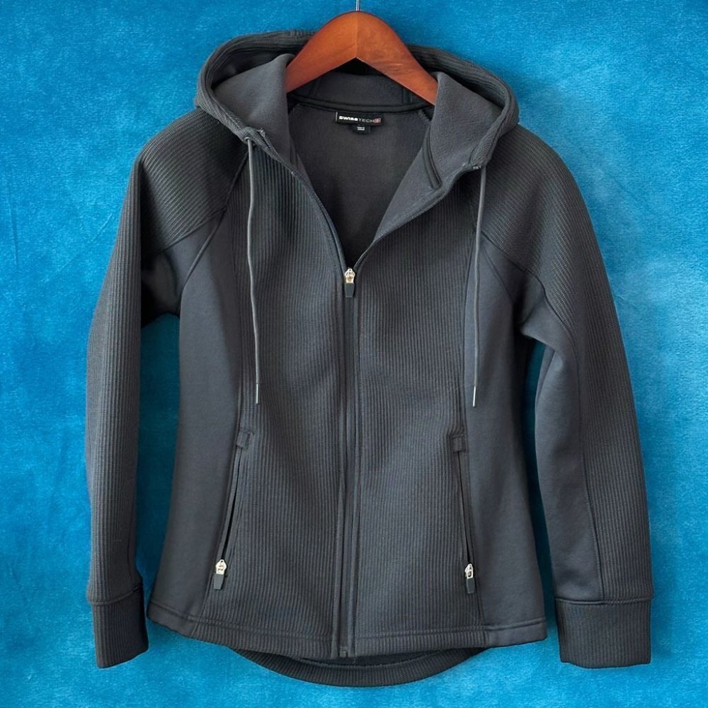 SwissTech Woven Fleece Hooded Jacket, Size XS